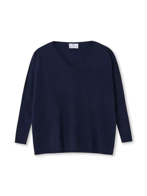 V-neck Cape Sweater | navy