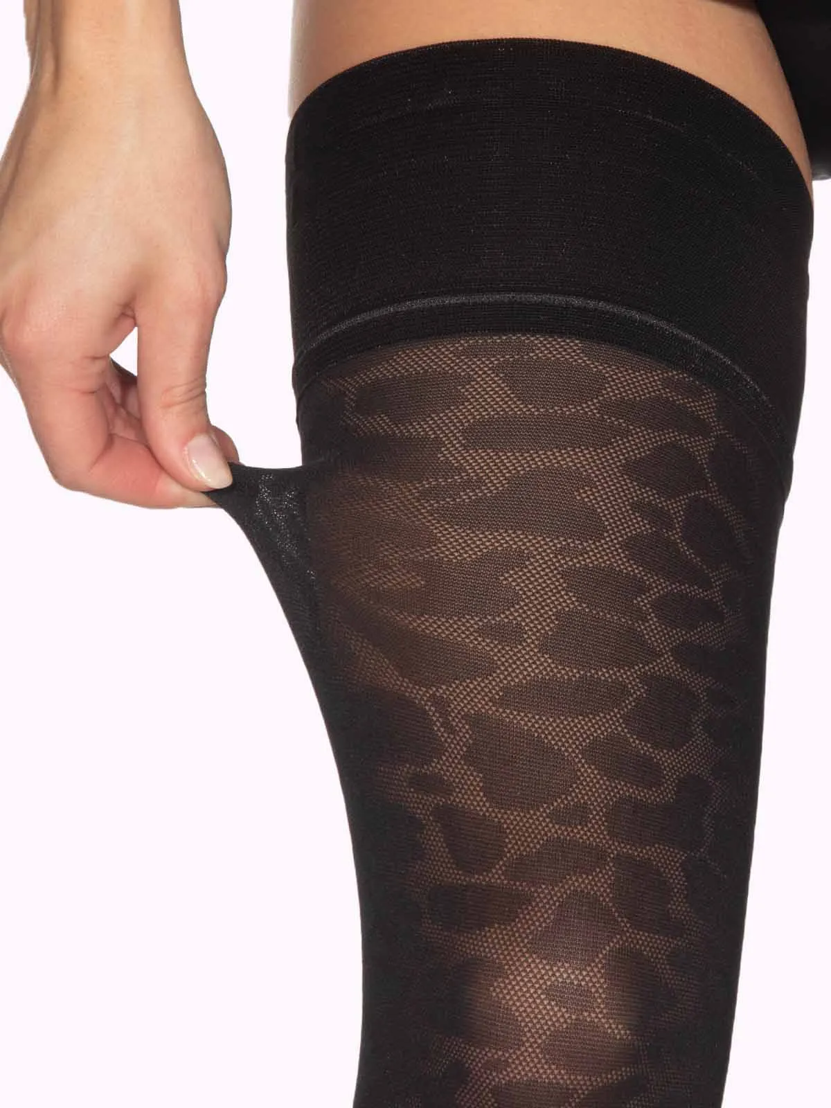 VITTORIA Leopard Print Thigh Highs