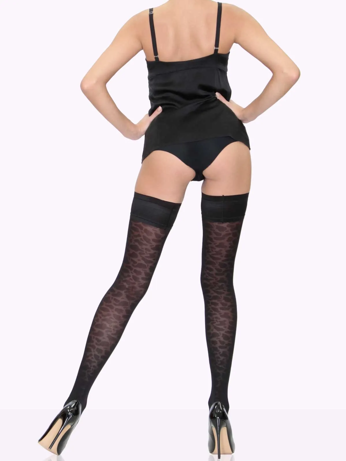 VITTORIA Leopard Print Thigh Highs