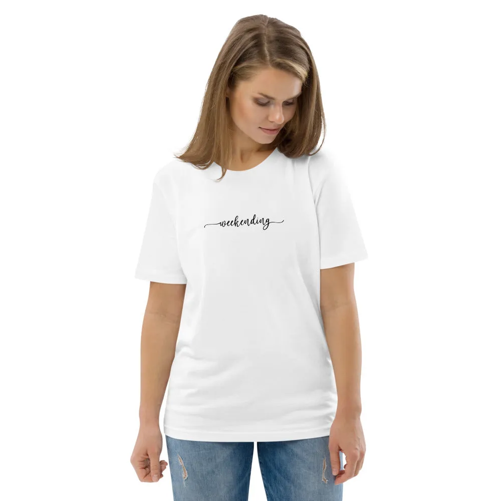 Weekending Black Text Organic Cotton Tee
