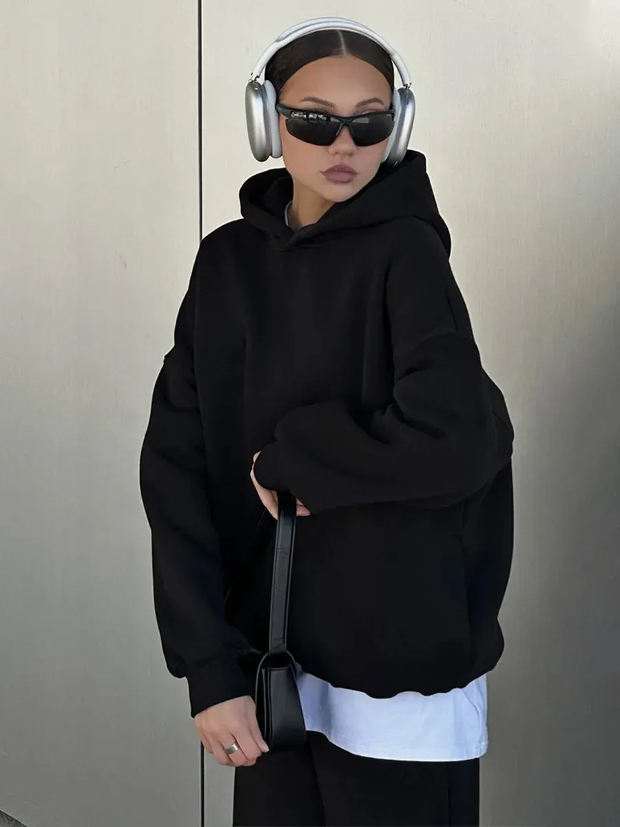 Wolfgang ladies vintage Fleece Hoodie and jogging pants 2-Piece Set thick hoodie and joggers set