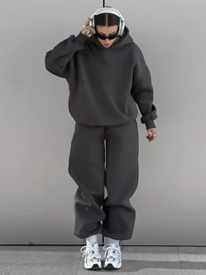 Wolfgang ladies vintage Fleece Hoodie and jogging pants 2-Piece Set thick hoodie and joggers set