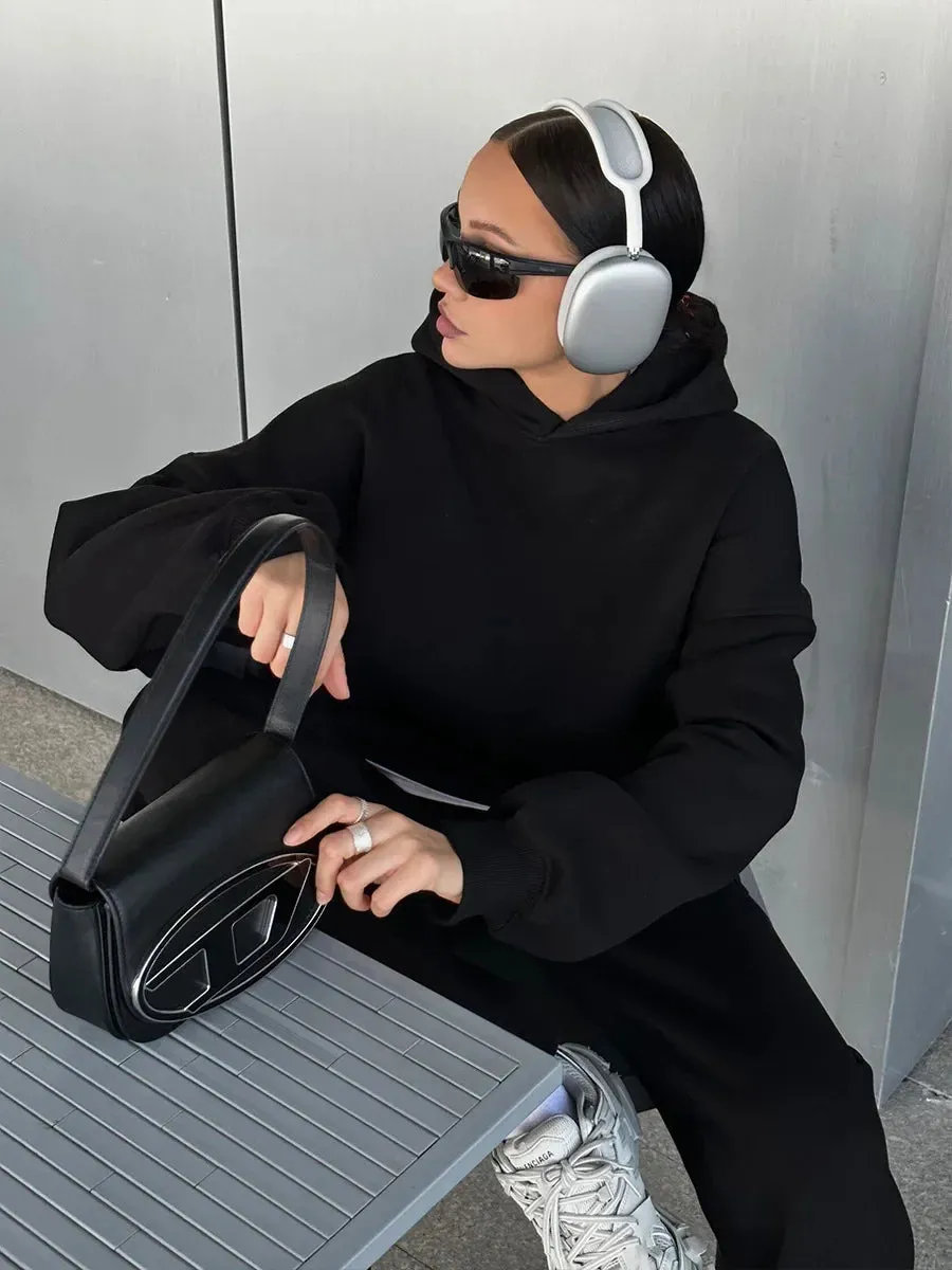 Wolfgang ladies vintage Fleece Hoodie and jogging pants 2-Piece Set thick hoodie and joggers set