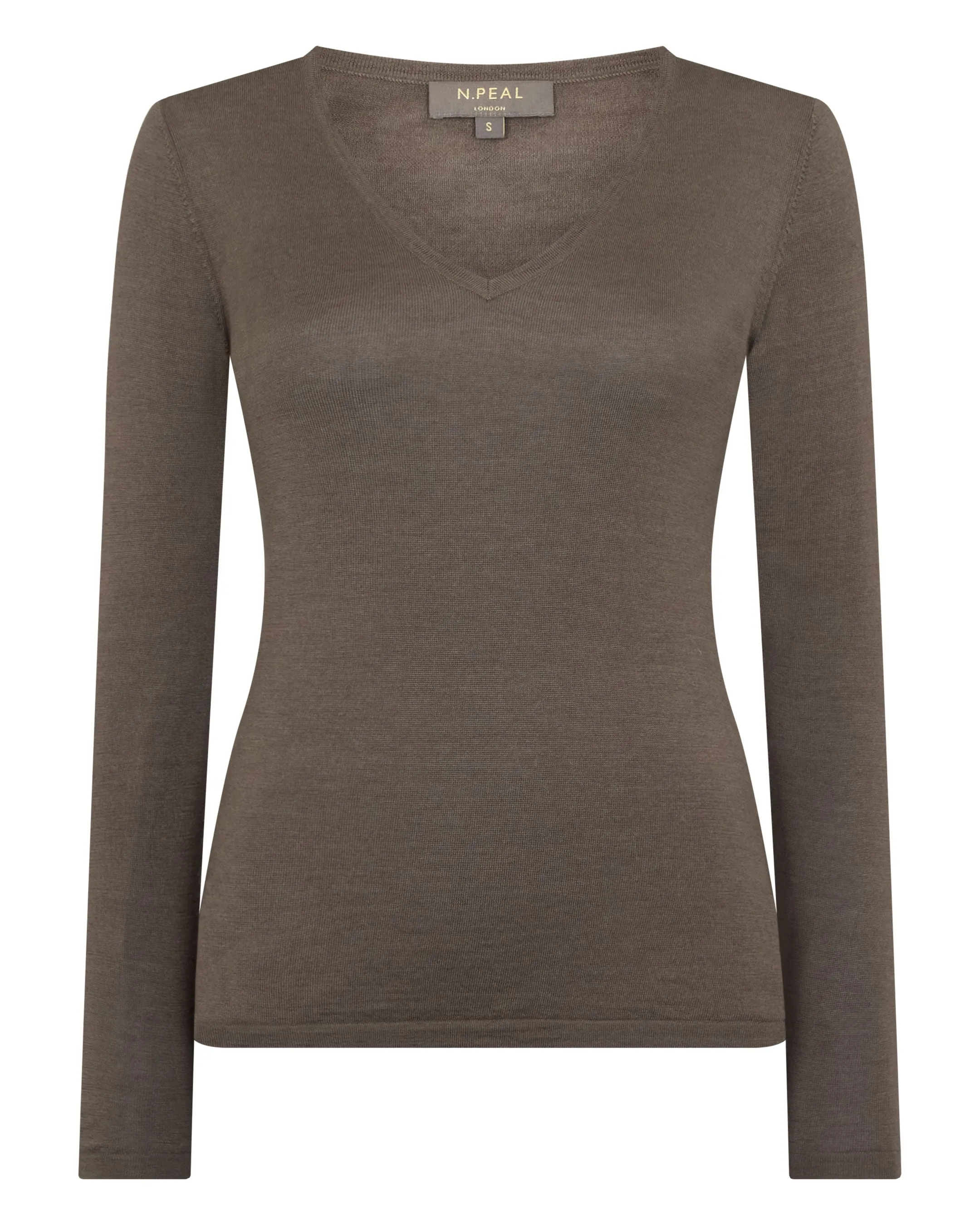 Women's Imogen Superfine Cashmere V Neck Sweater Mink Brown