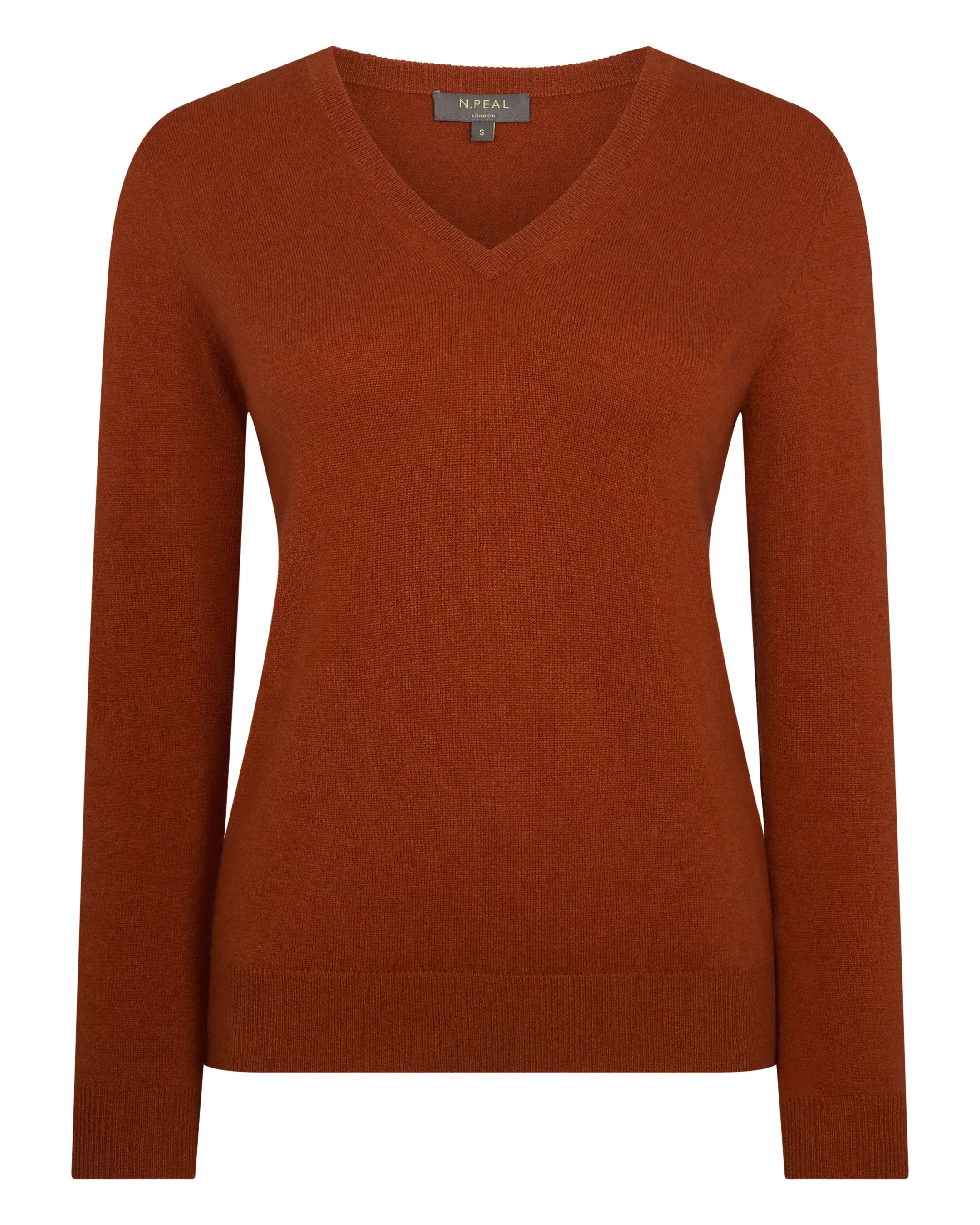 Women's Phoebe V Neck Cashmere Jumper Rust Orange